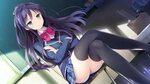 Wallpaper : anime girls, black hair, thigh highs, school uni